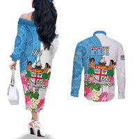 fiji-day-couples-matching-off-the-shoulder-long-sleeve-dress-and-long-sleeve-button-shirts-tanoa-hibiscus-fijian-tapa-masi-pattern