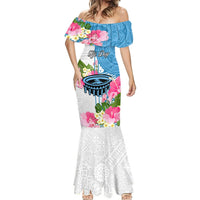 Fiji Day Mermaid Dress Tanoa Hibiscus Fijian Tapa Masi Pattern LT05 - Polynesian Pride