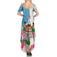 Fiji Day Summer Maxi Dress Tanoa Hibiscus Fijian Tapa Masi Pattern LT05 - Polynesian Pride