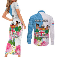 personalized-fiji-day-couples-matching-short-sleeve-bodycon-dress-and-long-sleeve-button-shirts-tanoa-hibiscus-fijian-tapa-masi-pattern