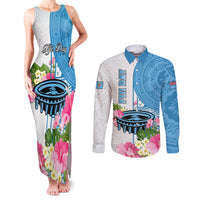 personalized-fiji-day-couples-matching-tank-maxi-dress-and-long-sleeve-button-shirts-tanoa-hibiscus-fijian-tapa-masi-pattern