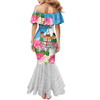 Personalized Fiji Day Family Matching Mermaid Dress and Hawaiian Shirt Tanoa Hibiscus Fijian Tapa Masi Pattern LT05 - Polynesian Pride