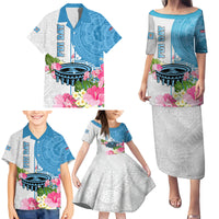 Personalized Fiji Day Family Matching Puletasi Dress and Hawaiian Shirt Tanoa Hibiscus Fijian Tapa Masi Pattern LT05 - Polynesian Pride