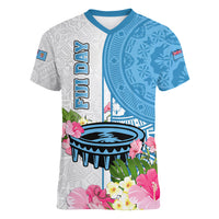 personalized-fiji-day-women-v-neck-t-shirt-tanoa-hibiscus-fijian-tapa-masi-pattern