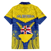 Niue Constitution Day Hawaiian Shirt Coat Of Arms Niuean Hiapo Pattern LT05 - Polynesian Pride