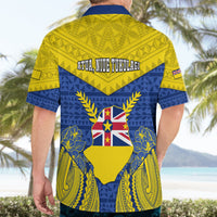 Niue Constitution Day Hawaiian Shirt Coat Of Arms Niuean Hiapo Pattern LT05 - Polynesian Pride