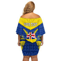 Personalized Niue Constitution Day Family Matching Off Shoulder Short Dress and Hawaiian Shirt Coat Of Arms Niuean Hiapo Pattern LT05 - Polynesian Pride