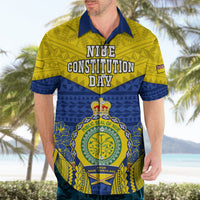 Personalized Niue Constitution Day Hawaiian Shirt Coat Of Arms Niuean Hiapo Pattern LT05 - Polynesian Pride