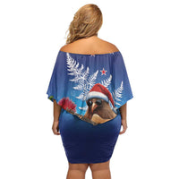New Zealand Kiwi Christmas Off Shoulder Short Dress Xmas Vibe LT05 - Polynesian Pride