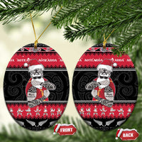 New Zealand Santa Tiki Christmas Ceramic Ornament Meri Kirihimete