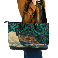 New Zealand Tamaki Herenga Waka Festival Leather Tote Bag Maori Pattern LT05 - Polynesian Pride