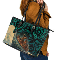 New Zealand Tamaki Herenga Waka Festival Leather Tote Bag Maori Pattern LT05 - Polynesian Pride