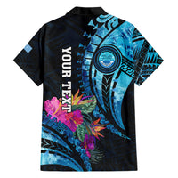 Personalised FSM Culture Day Family Matching Short Sleeve Bodycon Dress and Hawaiian Shirt Tropical Flowers Tribal Pattern LT05 - Polynesian Pride