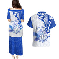 Personalised Northern Mariana Islands Commonwealth Day Couples Matching Puletasi and Hawaiian Shirt Simple Style LT05 - Polynesian Pride