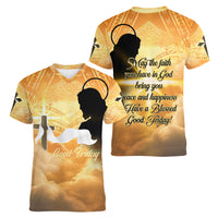 Happy Good Friday Women V Neck T Shirt God Will Bless You LT05 - Polynesian Pride