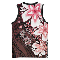 Polynesia Romantic Valentine Basketball Jersey Sea Turtle Couple With Red Gradient Plumeria LT05 - Polynesian Pride