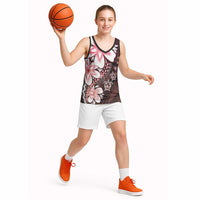 Polynesia Romantic Valentine Basketball Jersey Sea Turtle Couple With Red Gradient Plumeria LT05 - Polynesian Pride
