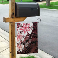 Polynesia Romantic Valentine Garden Flag Sea Turtle Couple With Red Gradient Plumeria