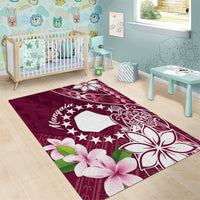 Cook Island Mangaia Gospel Day Area Rug Floral Tribal Pattern