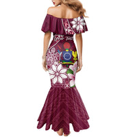 Personalised Cook Island Mangaia Gospel Day Mermaid Dress Floral Tribal Pattern LT05 - Polynesian Pride