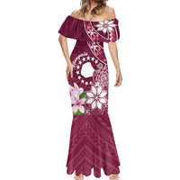 Personalised Cook Island Mangaia Gospel Day Mermaid Dress Floral Tribal Pattern