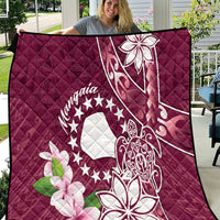 Cook Island Mangaia Gospel Day Quilt Floral Tribal Pattern LT05 Maroon - Polynesian Pride