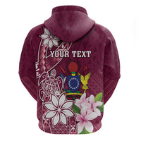 Personalised Cook Island Mangaia Gospel Day Zip Hoodie Floral Tribal Pattern