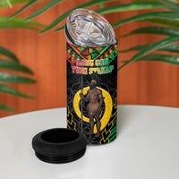 Vanuatu 46th Anniversary Independence Day 4 in 1 Can Cooler Tumbler Melanesian Warrior With Sand Drawing Pattern LT05 - Polynesian Pride