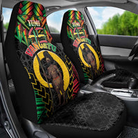 Vanuatu 46th Anniversary Independence Day Car Seat Cover Melanesian Warrior With Sand Drawing Pattern LT05 - Polynesian Pride