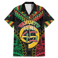 Vanuatu 45th Anniversary Independence Day Family Matching Mermaid Dress and Hawaiian Shirt Melanesian Warrior With Sand Drawing Pattern LT05