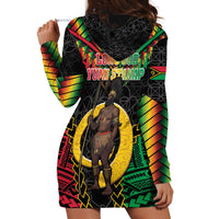 Vanuatu 46th Anniversary Independence Day Hoodie Dress Melanesian Warrior With Sand Drawing Pattern LT05 - Polynesian Pride