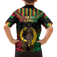 Vanuatu 46th Anniversary Independence Day Kid Hawaiian Shirt Melanesian Warrior With Sand Drawing Pattern LT05 - Polynesian Pride