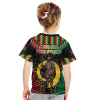 Vanuatu 45th Anniversary Independence Day Kid T Shirt Melanesian Warrior With Sand Drawing Pattern LT05