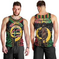 Vanuatu 45th Anniversary Independence Day Men Tank Top Melanesian Warrior With Sand Drawing Pattern LT05
