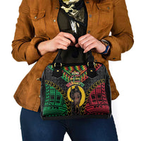 Vanuatu 45th Anniversary Independence Day Shoulder Handbag Melanesian Warrior With Sand Drawing Pattern LT05