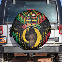 Vanuatu 46th Anniversary Independence Day Spare Tire Cover Melanesian Warrior With Sand Drawing Pattern LT05 Black - Polynesian Pride