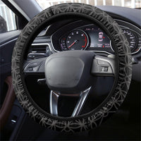 Vanuatu 46th Anniversary Independence Day Steering Wheel Cover Melanesian Warrior With Sand Drawing Pattern LT05 - Polynesian Pride
