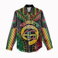 Vanuatu 46th Anniversary Independence Day Women Casual Shirt Melanesian Warrior With Sand Drawing Pattern LT05 - Polynesian Pride