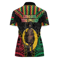 Vanuatu 46th Anniversary Independence Day Women Polo Shirt Melanesian Warrior With Sand Drawing Pattern LT05 - Polynesian Pride