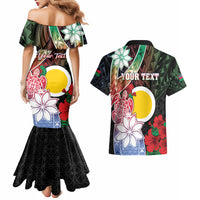 Personalised Vanuatu Shefa Day Couples Matching Mermaid Dress and Hawaiian Shirt Floral Pattern LT05 - Polynesian Pride