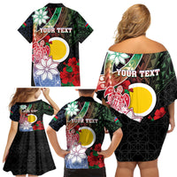 Personalised Vanuatu Shefa Day Family Matching Off Shoulder Short Dress and Hawaiian Shirt Floral Pattern LT05 - Polynesian Pride