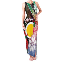 Personalised Vanuatu Shefa Day Family Matching Tank Maxi Dress and Hawaiian Shirt Floral Pattern LT05 Mom's Dress Black - Polynesian Pride