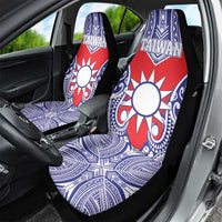 Taiwan Car Seat Cover Austronesian Tribal Tattoo Red - Polynesian Pride