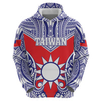 Personalised Taiwan Hoodie Austronesian Tribal Tattoo Red - Polynesian Pride