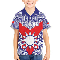 Personalised Taiwan Kid Hawaiian Shirt Austronesian Tribal Tattoo Red - Polynesian Pride