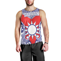 Personalised Taiwan Men Tank Top Austronesian Tribal Tattoo Red - Polynesian Pride