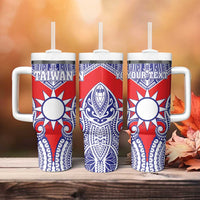 Personalised Taiwan Tumbler With Handle Austronesian Tribal Tattoo Red - Polynesian Pride