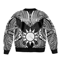 Personalised Taiwan Bomber Jacket Austronesian Tribal Tattoo Black - Polynesian Pride
