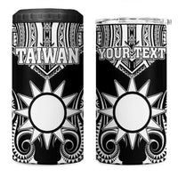Personalised Taiwan 4 in 1 Can Cooler Tumbler Austronesian Tribal Tattoo Black LT05 One Size: 16 oz Black - Polynesian Pride