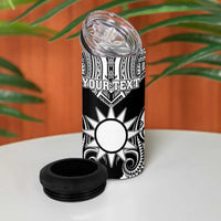 Personalised Taiwan 4 in 1 Can Cooler Tumbler Austronesian Tribal Tattoo Black LT05 - Polynesian Pride